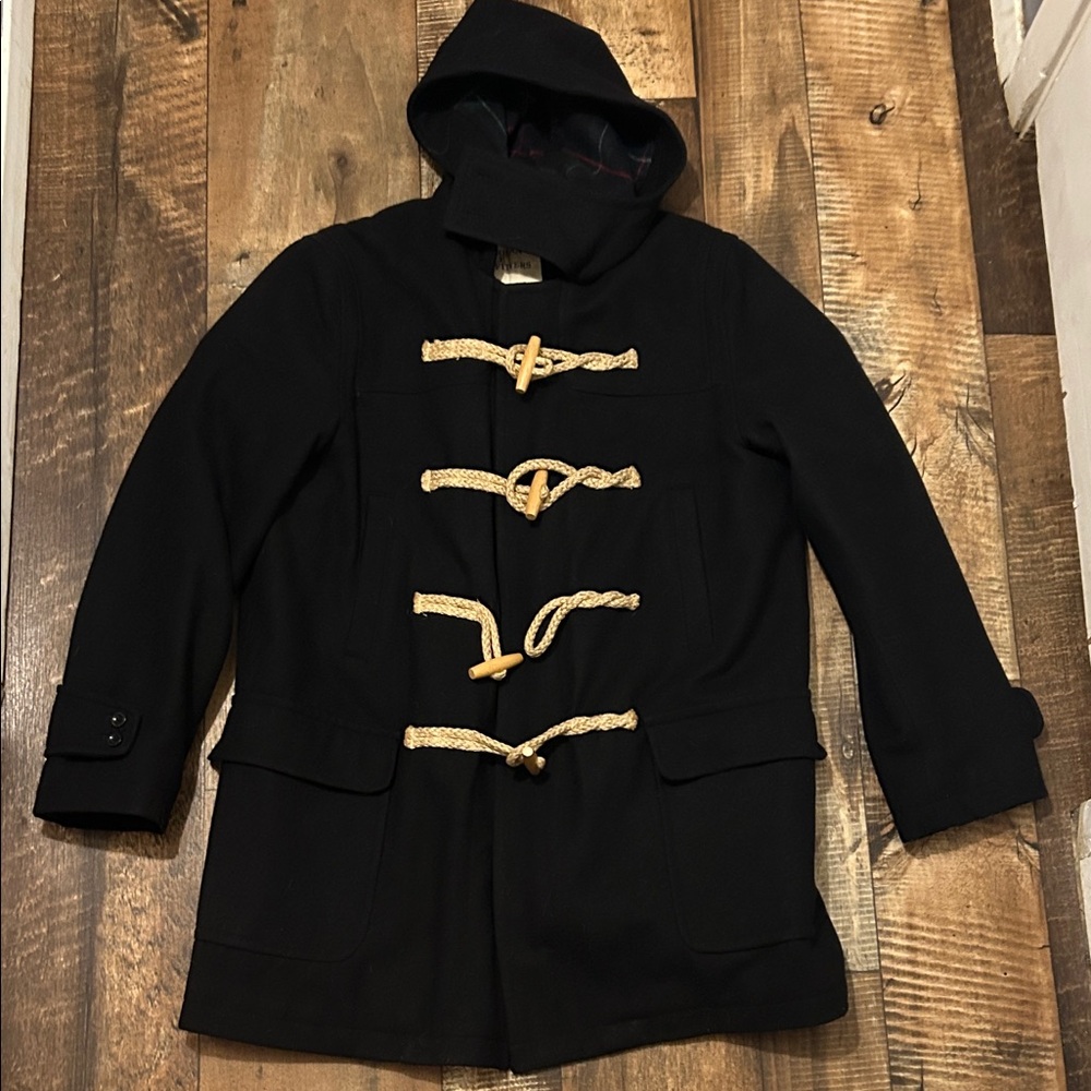 American Eagle Outfitters Black Plaid Lined Coat
